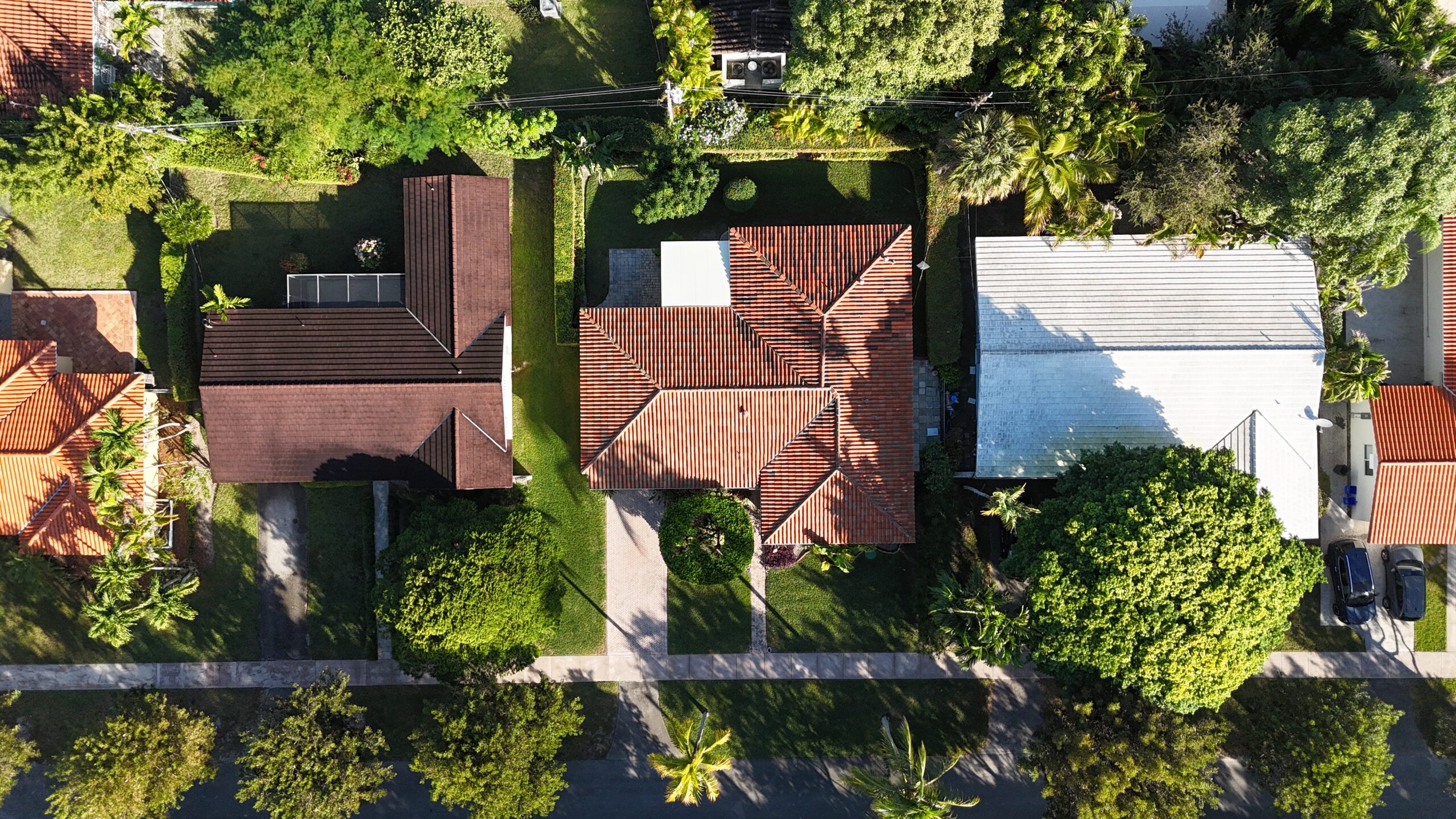 Aerial view of completed roof in Fort Lauderdale by Bigfoot Windows & Roofing