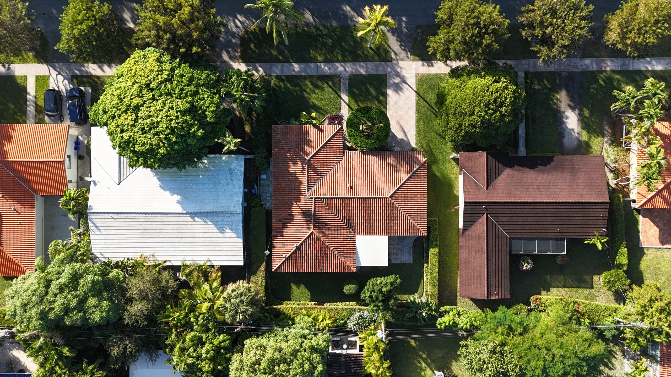 Aerial view of completed roof in Fort Lauderdale by Bigfoot Windows & Roofing