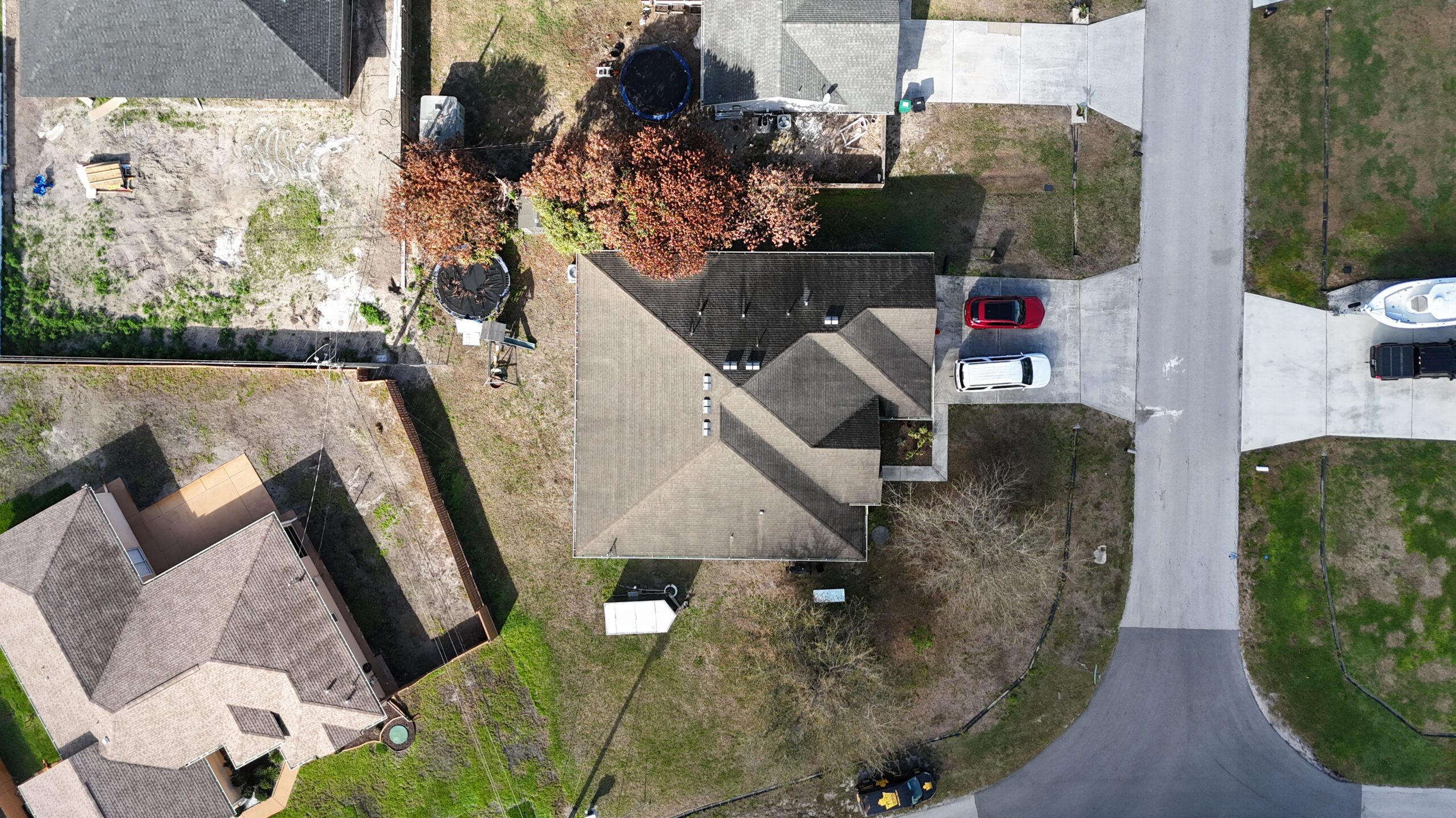 Aerial view of completed roof in Port St. Lucie by Bigfoot Windows & Roofing