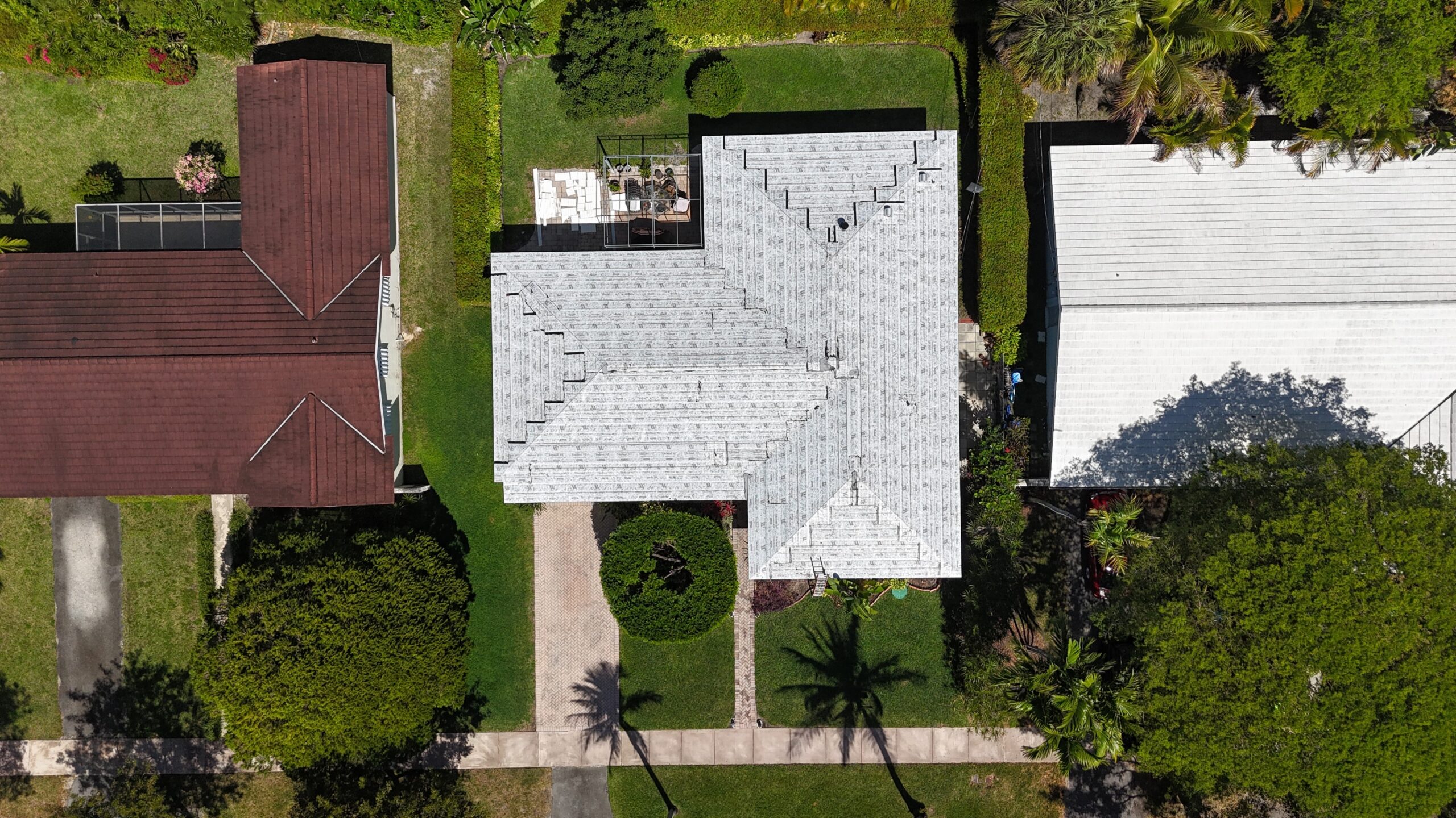 Aerial view of completed roof in Fort Lauderdale by Bigfoot Windows & Roofing — unknown