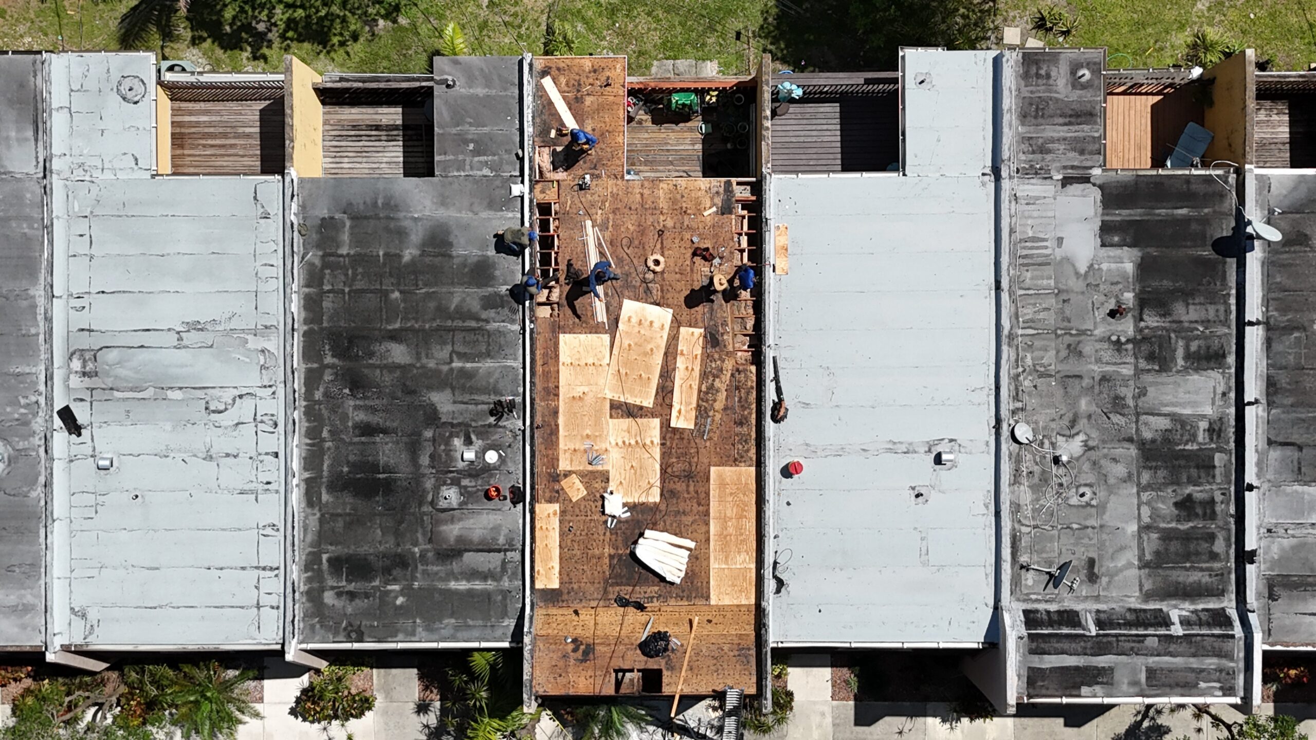 Aerial view of completed roof in Hollywood by Bigfoot Windows & Roofing — view 2