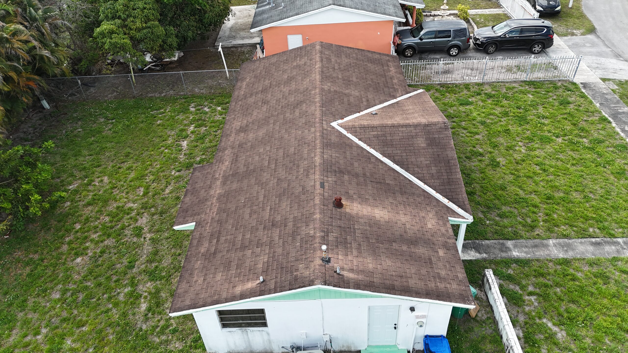 Aerial view of completed roof in Miami Gardens by Bigfoot Windows & Roofing