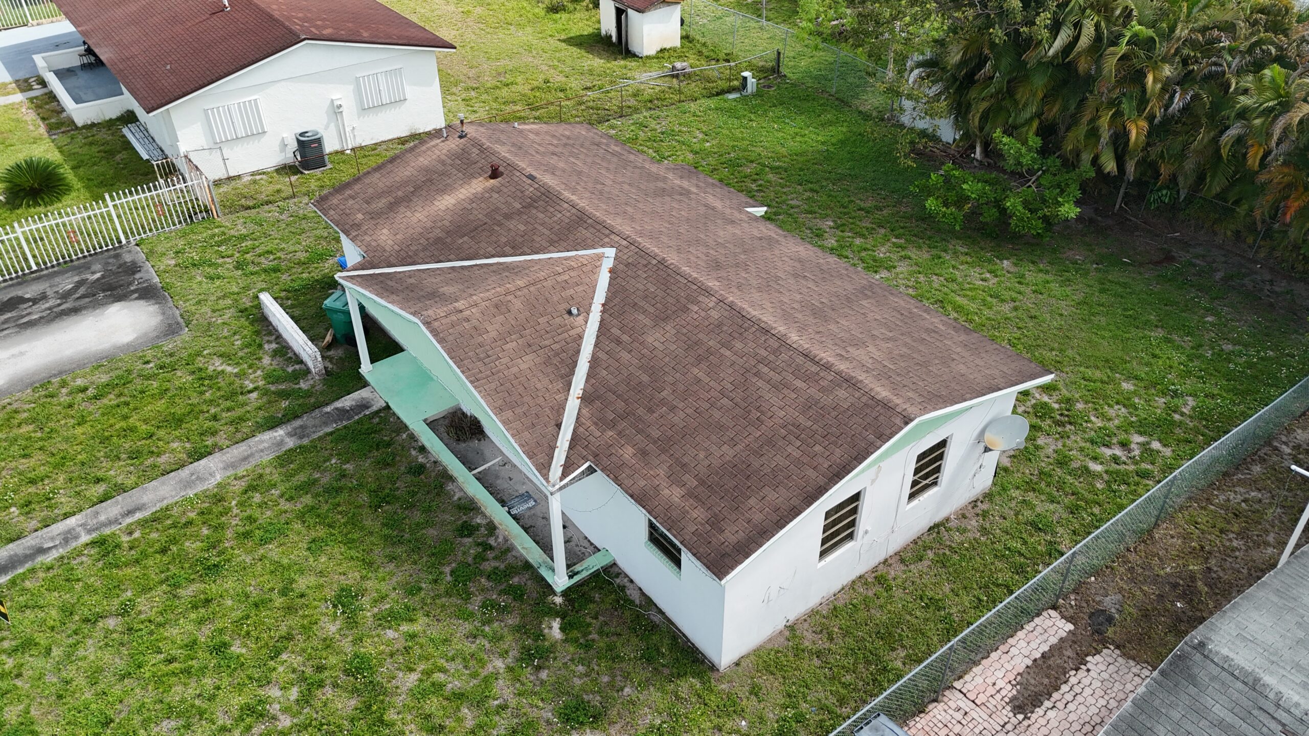 Aerial view of completed roof in Miami Gardens by Bigfoot Windows & Roofing
