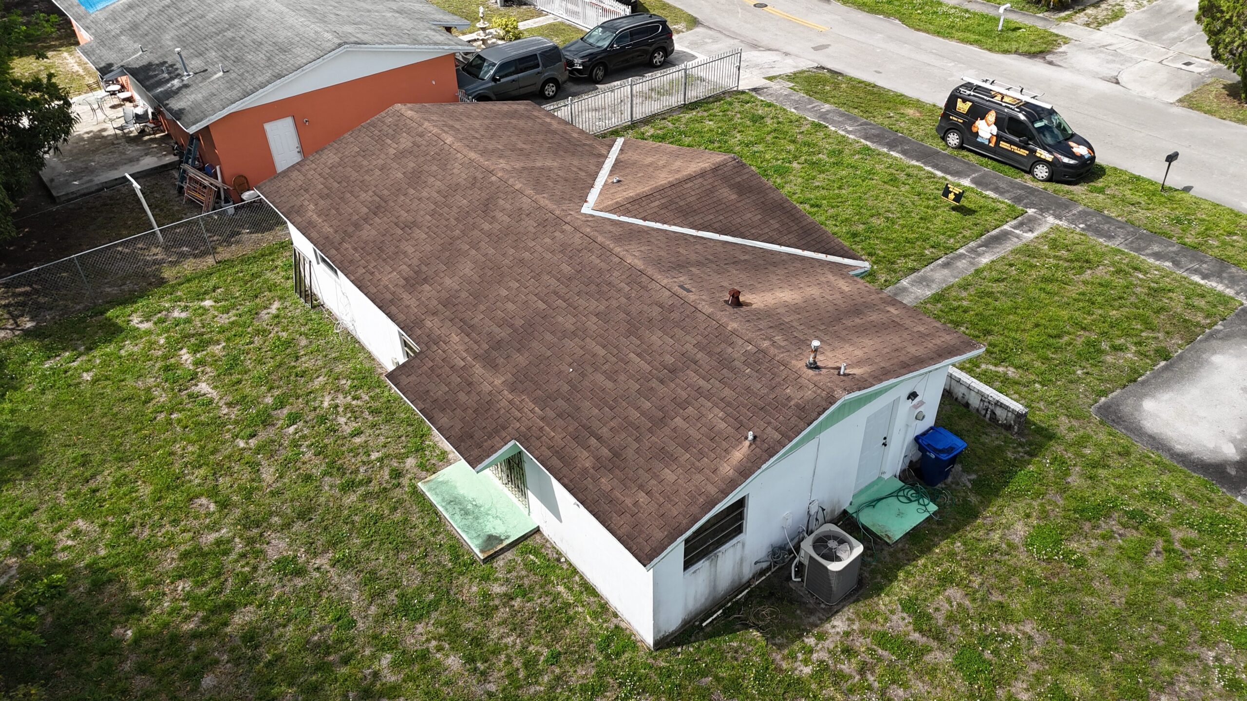 Aerial view of completed roof in Miami Gardens by Bigfoot Windows & Roofing — unknown