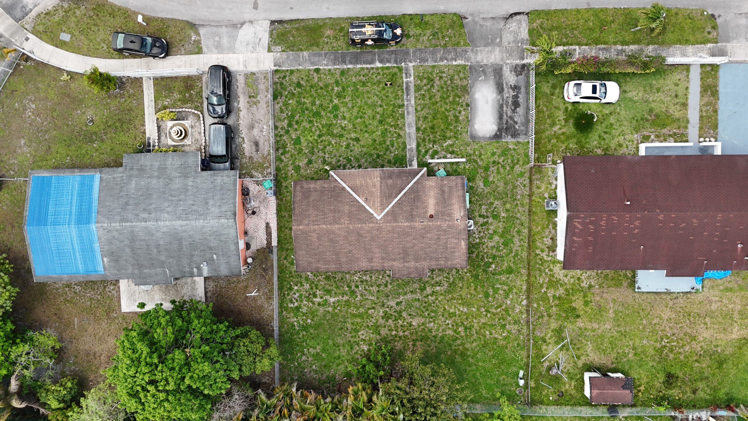 Aerial view of completed roof in Miami Gardens by Bigfoot Windows & Roofing