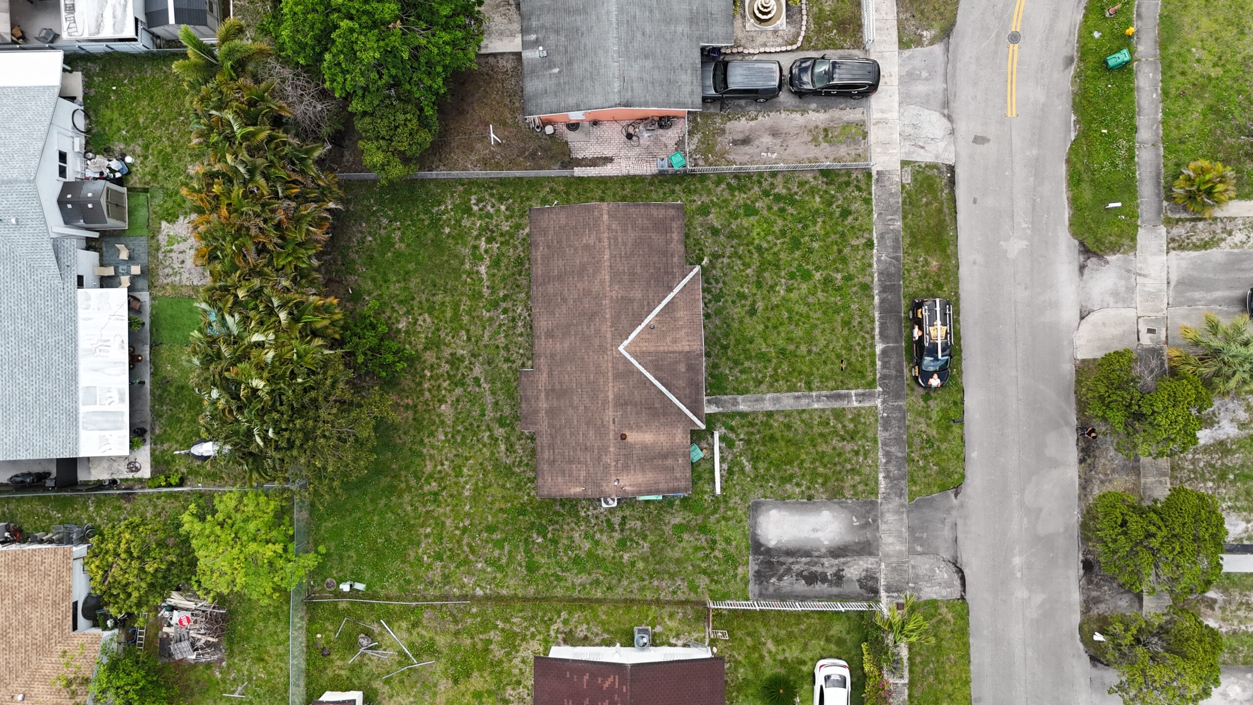 Aerial view of completed roof in Miami Gardens by Bigfoot Windows & Roofing
