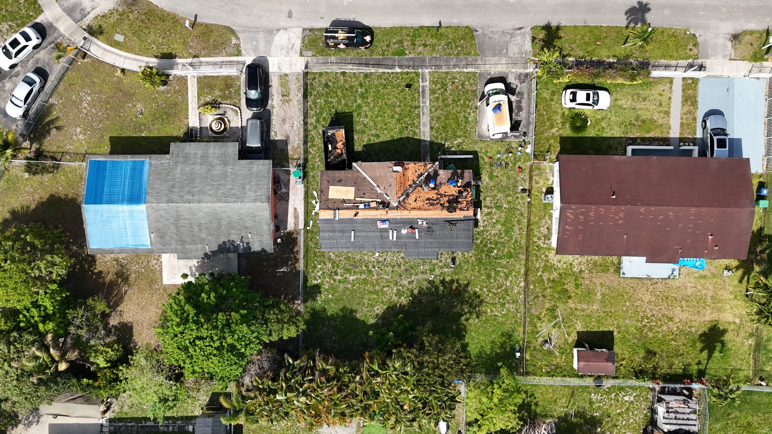 Aerial view of completed roof in Miami Gardens by Bigfoot Windows & Roofing — unknown