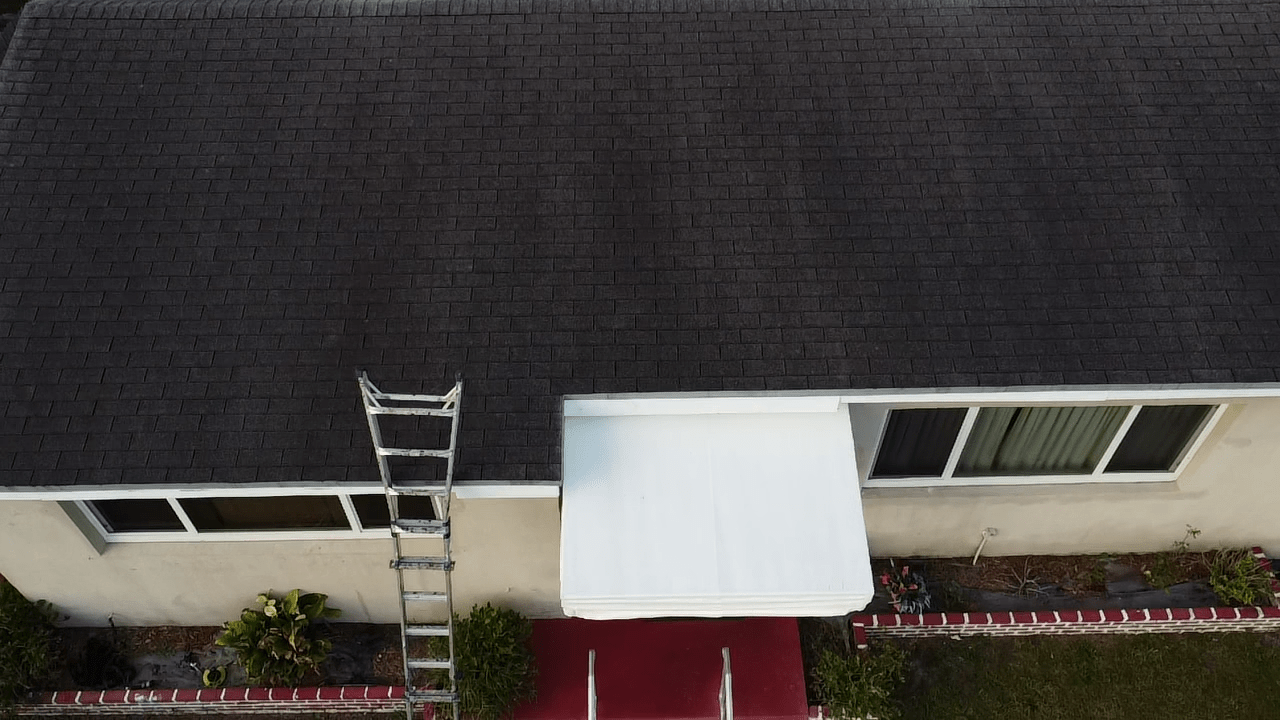 Aerial view of completed roof in Hollywood by Bigfoot Windows & Roofing