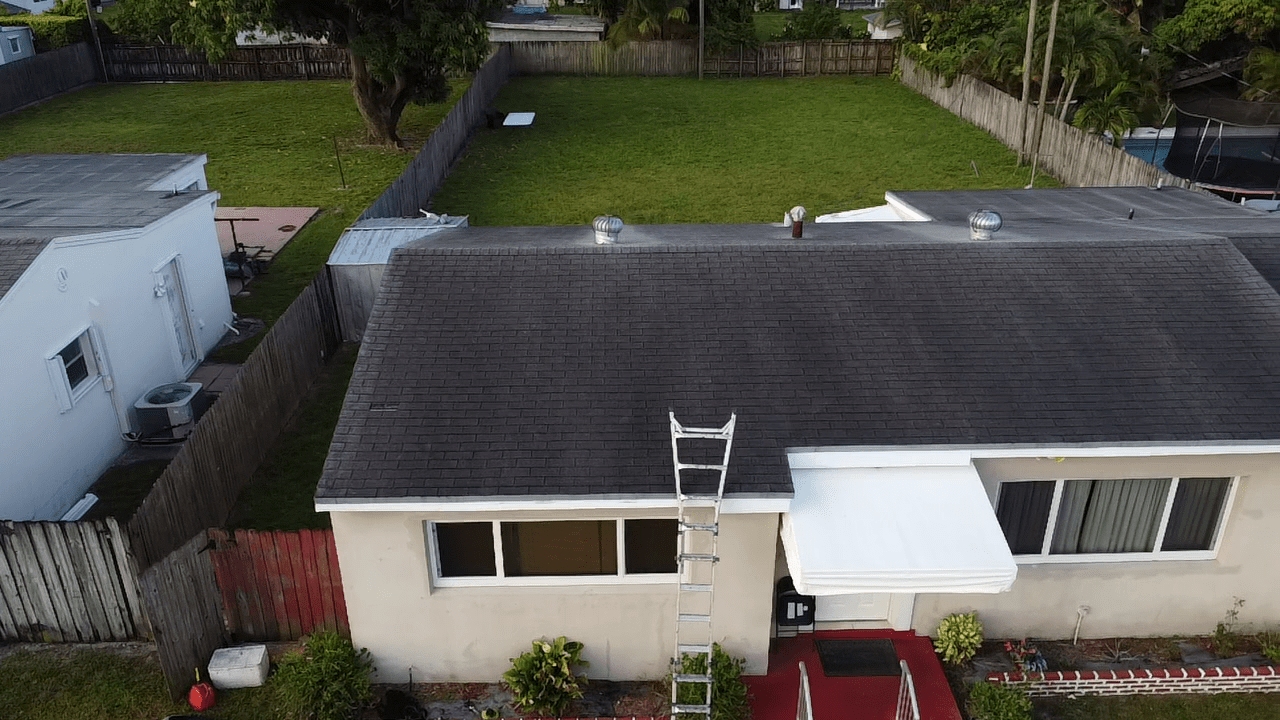 Aerial view of completed roof in Hollywood by Bigfoot Windows & Roofing — unknown