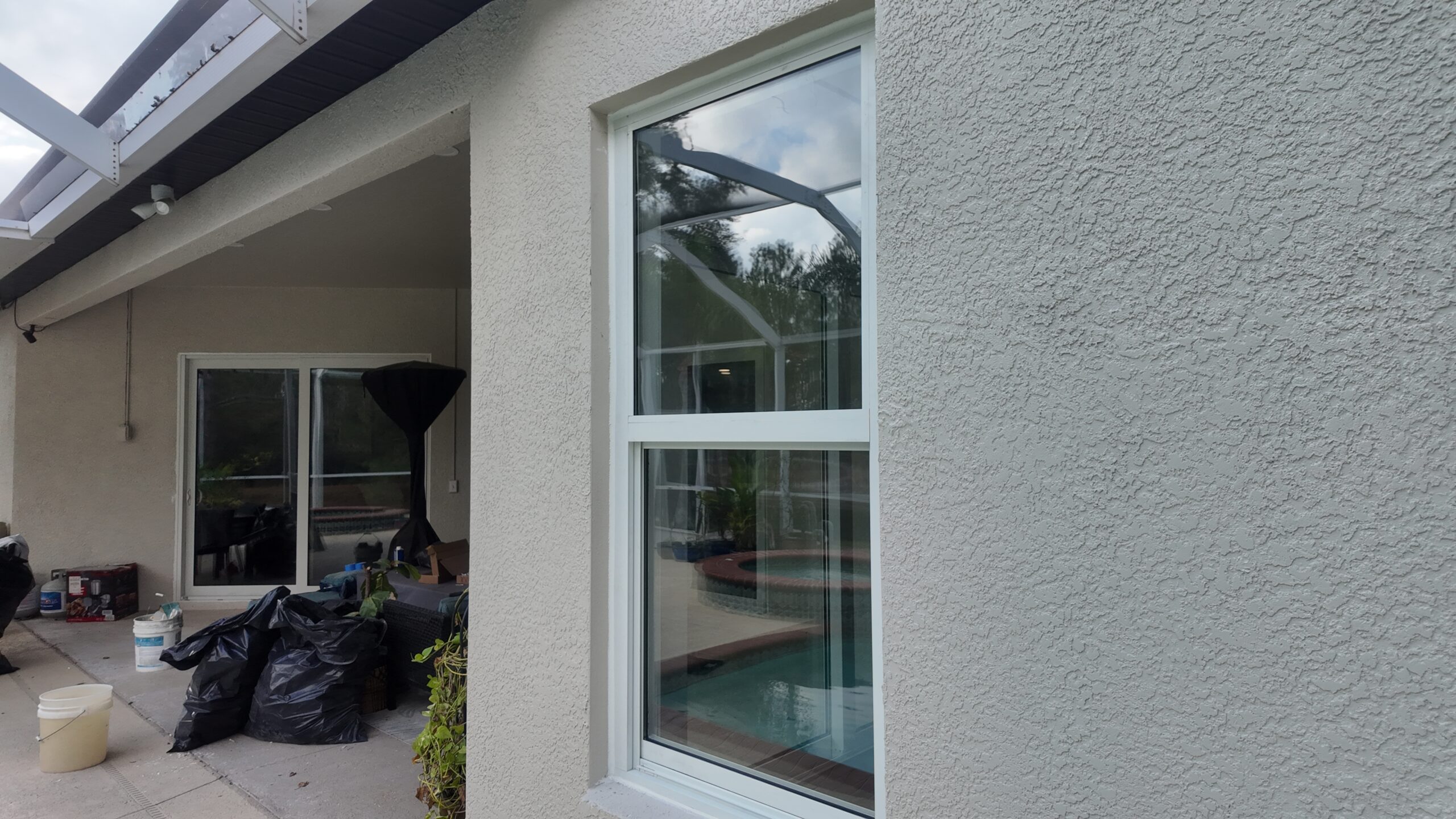 Completed impact window installation in Tampa by Bigfoot Windows & Roofing