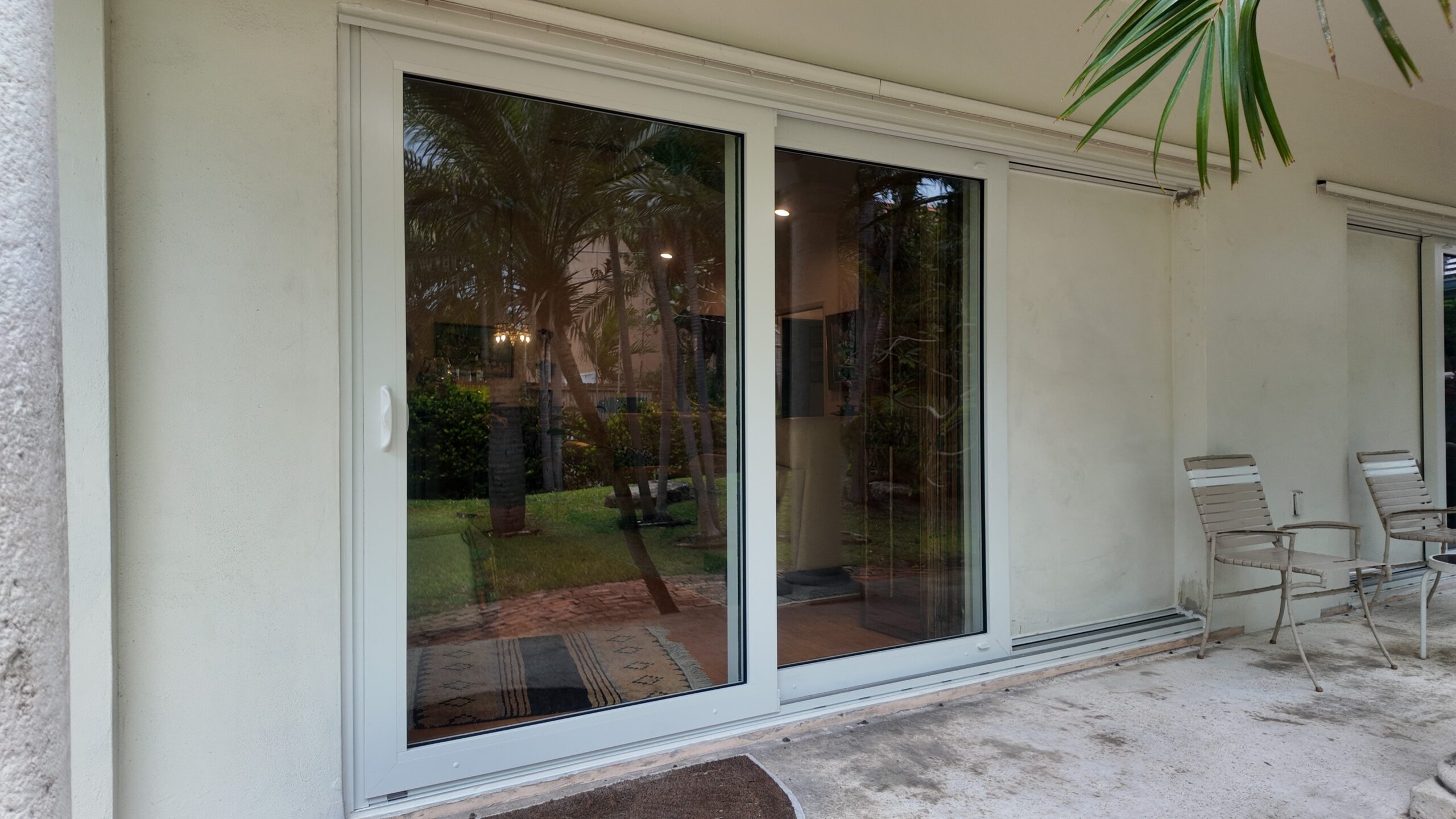 Completed impact window installation in Key Biscayne by Bigfoot Windows & Roofing