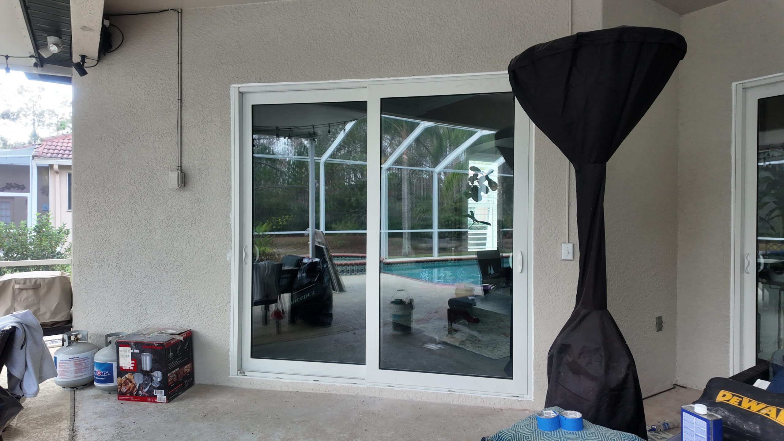 Completed impact window project in Tampa by Bigfoot Windows & Roofing