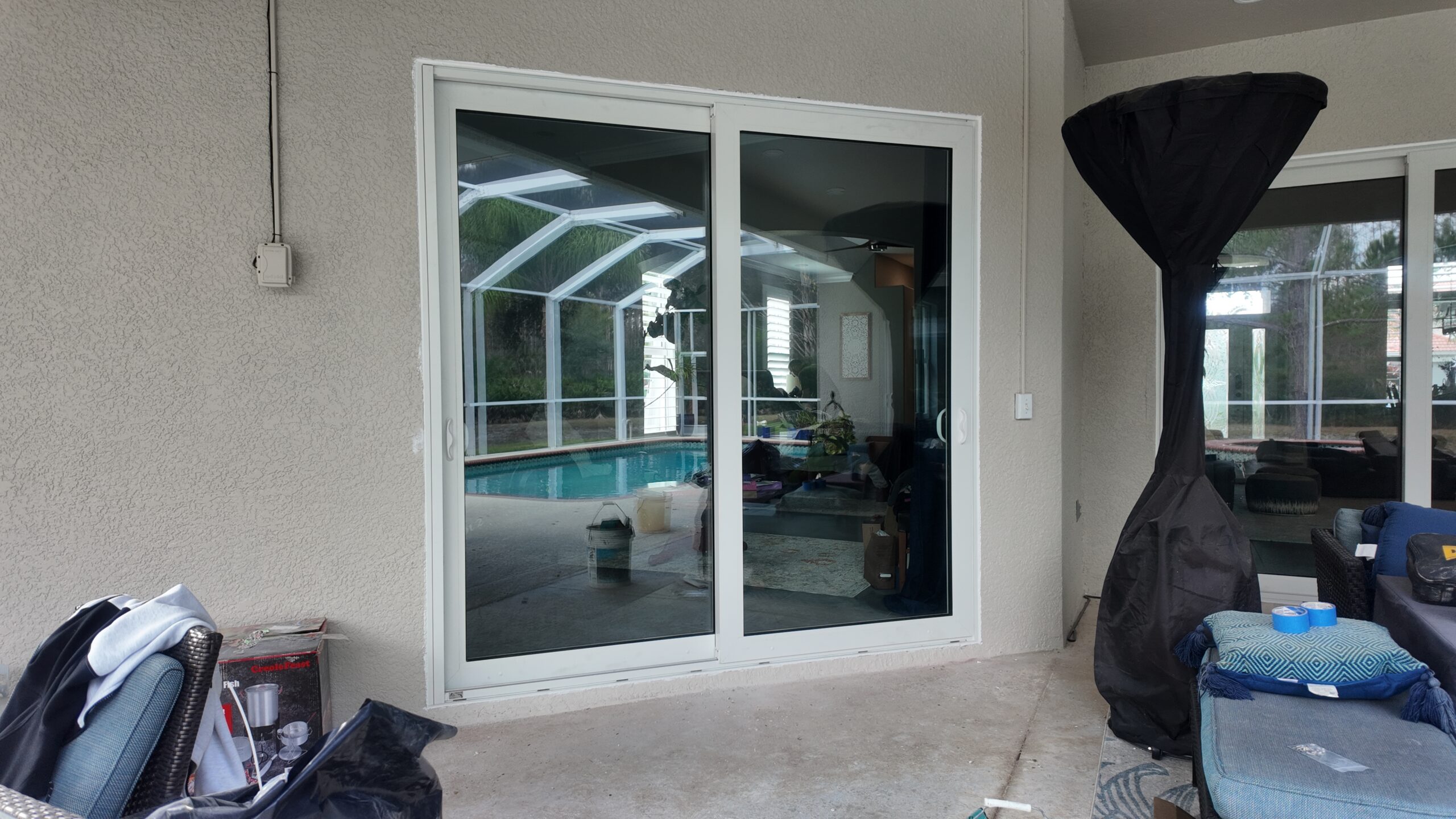Completed impact window project in Tampa by Bigfoot Windows & Roofing