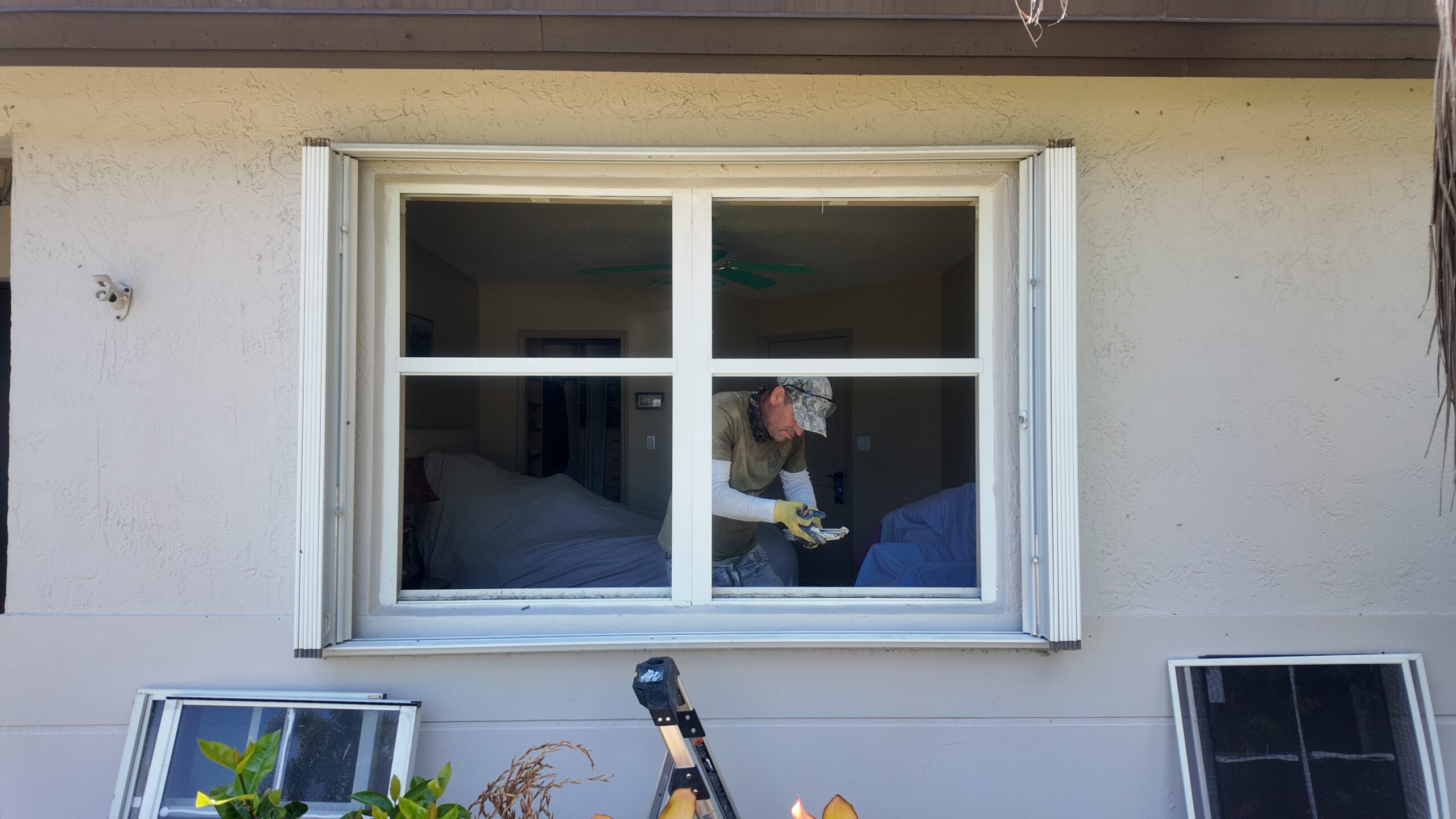 In progress view 1 of the window and door replacement project