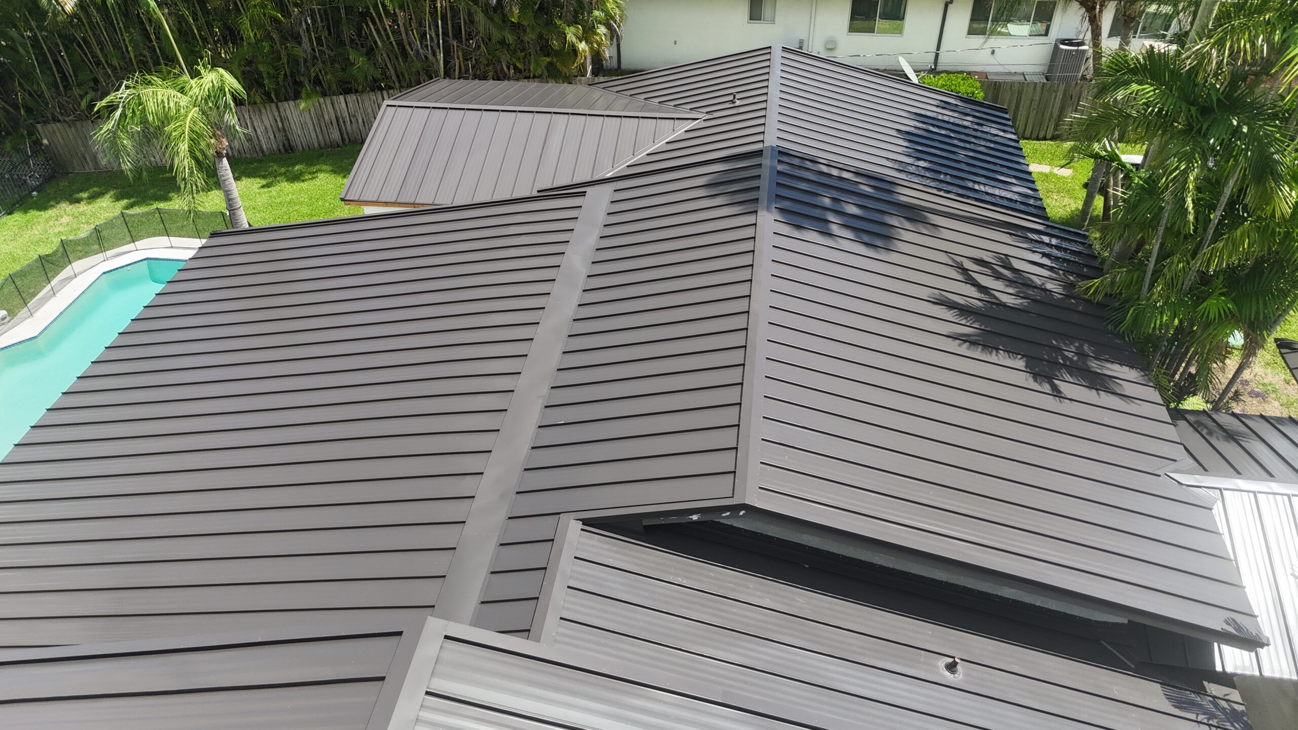 Another aerial angle of the Kendall metal roof