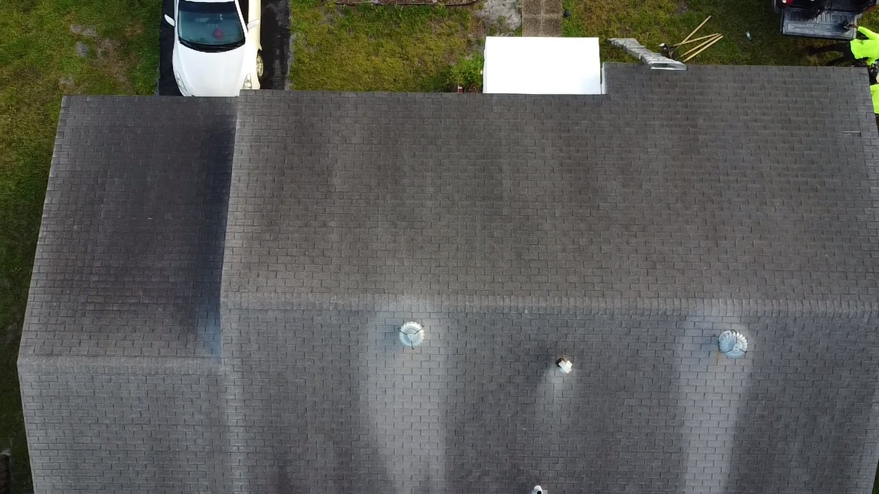 Aerial view of completed roof in Hollywood by Bigfoot Windows & Roofing