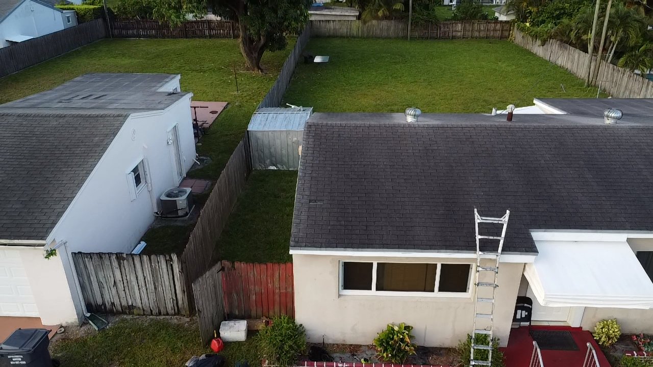 Aerial view of completed roof in Hollywood by Bigfoot Windows & Roofing