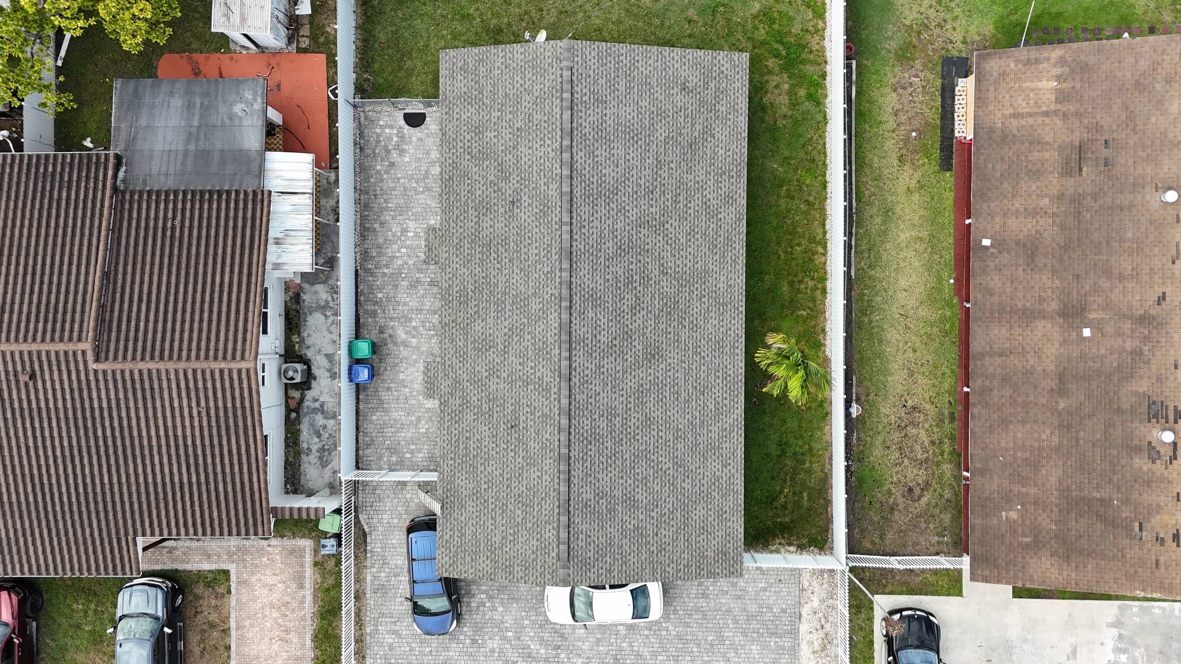 Aerial view of completed roof in Miami by Bigfoot Windows and Roofing — after