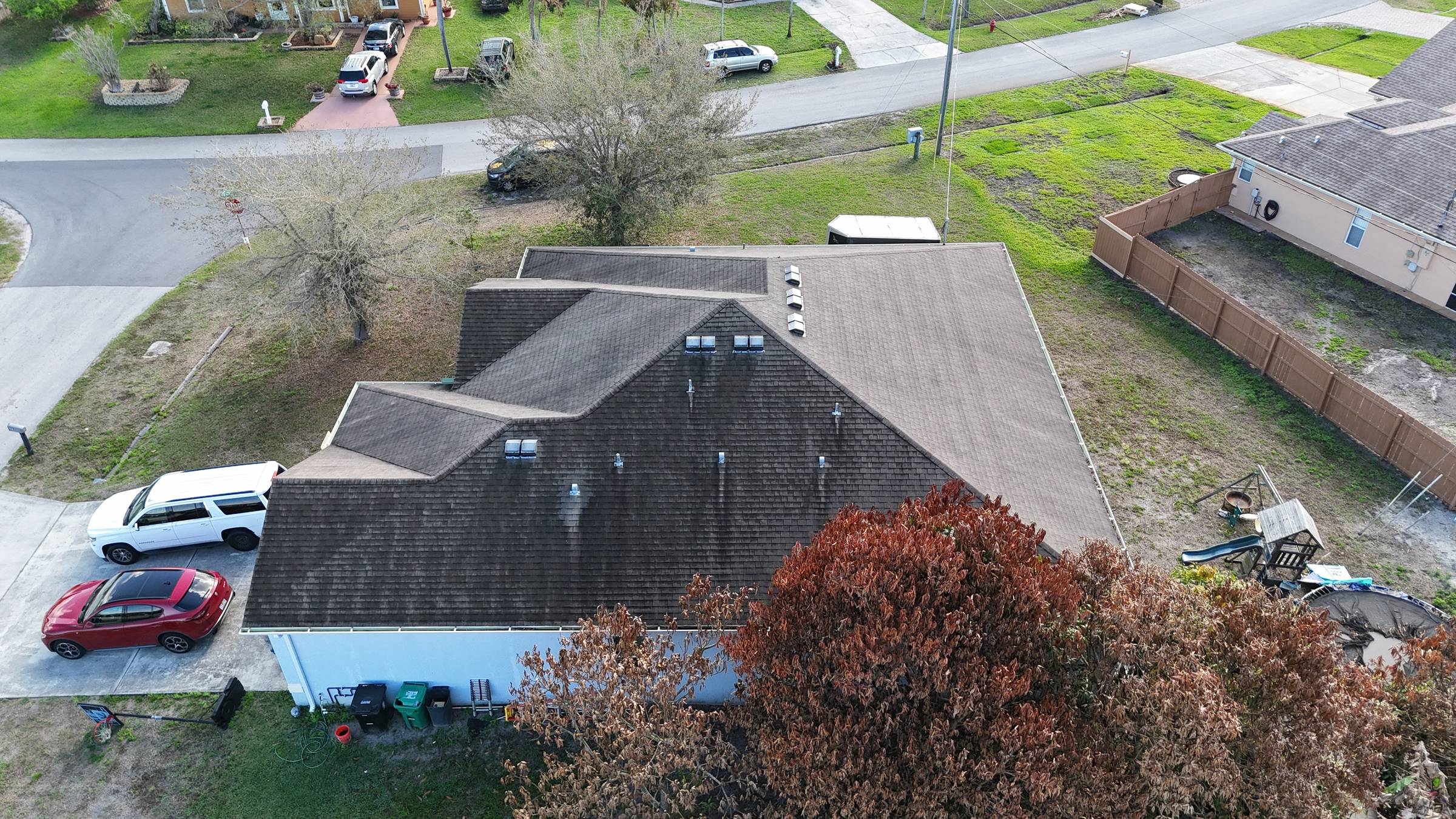 Aerial view of completed roof in Port St. Lucie by Bigfoot Windows & Roofing — unknown