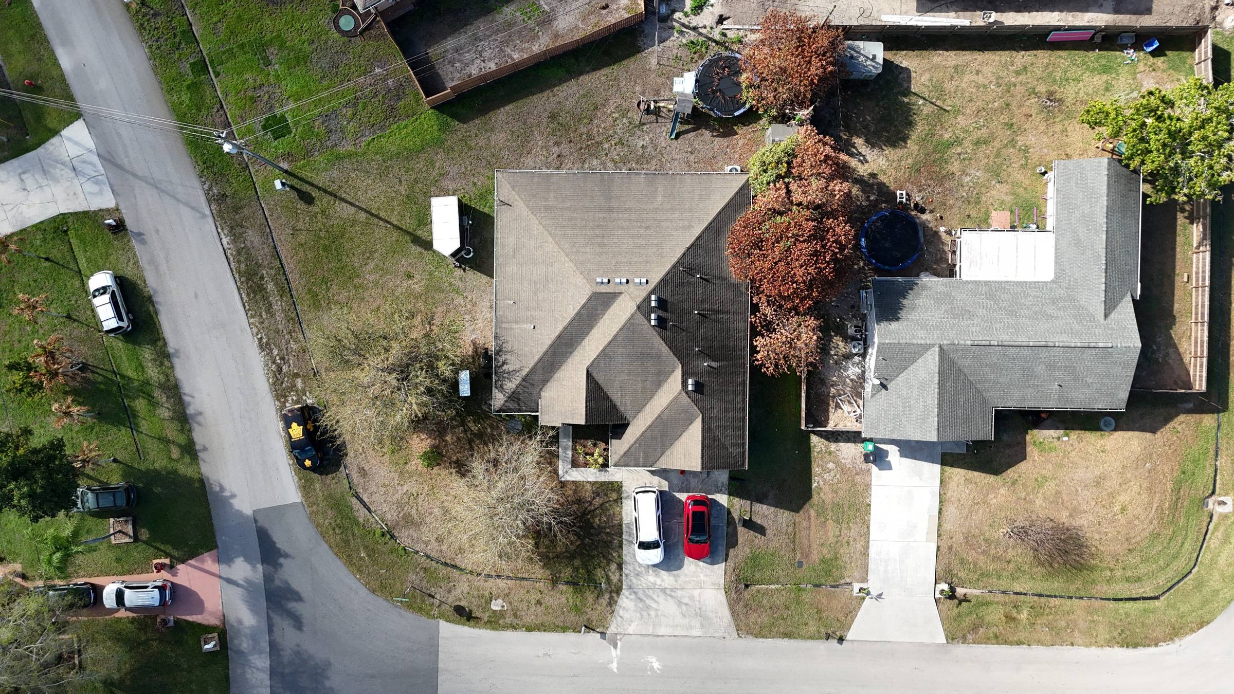 Aerial view of completed roof in Port St. Lucie by Bigfoot Windows & Roofing