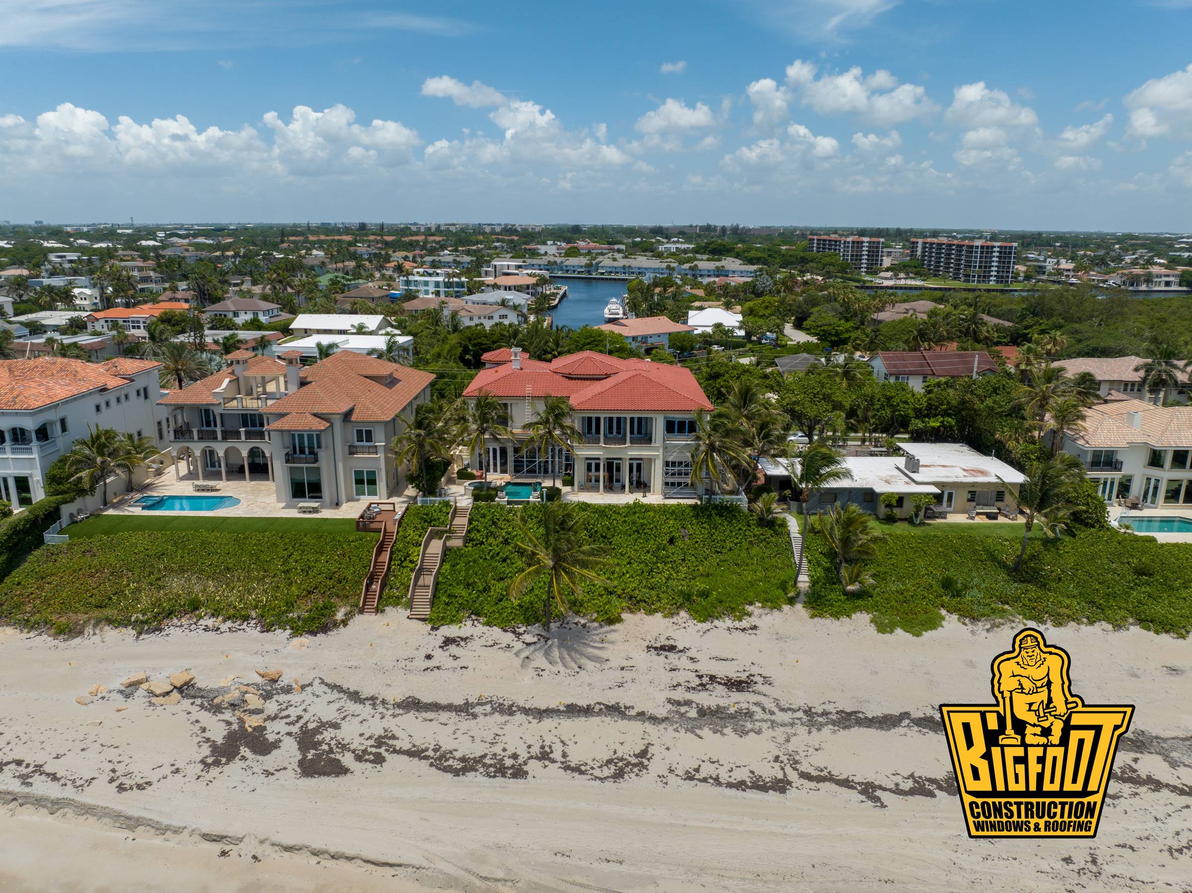 Aerial view of completed roof by Bigfoot Windows & Roofing — view 2
