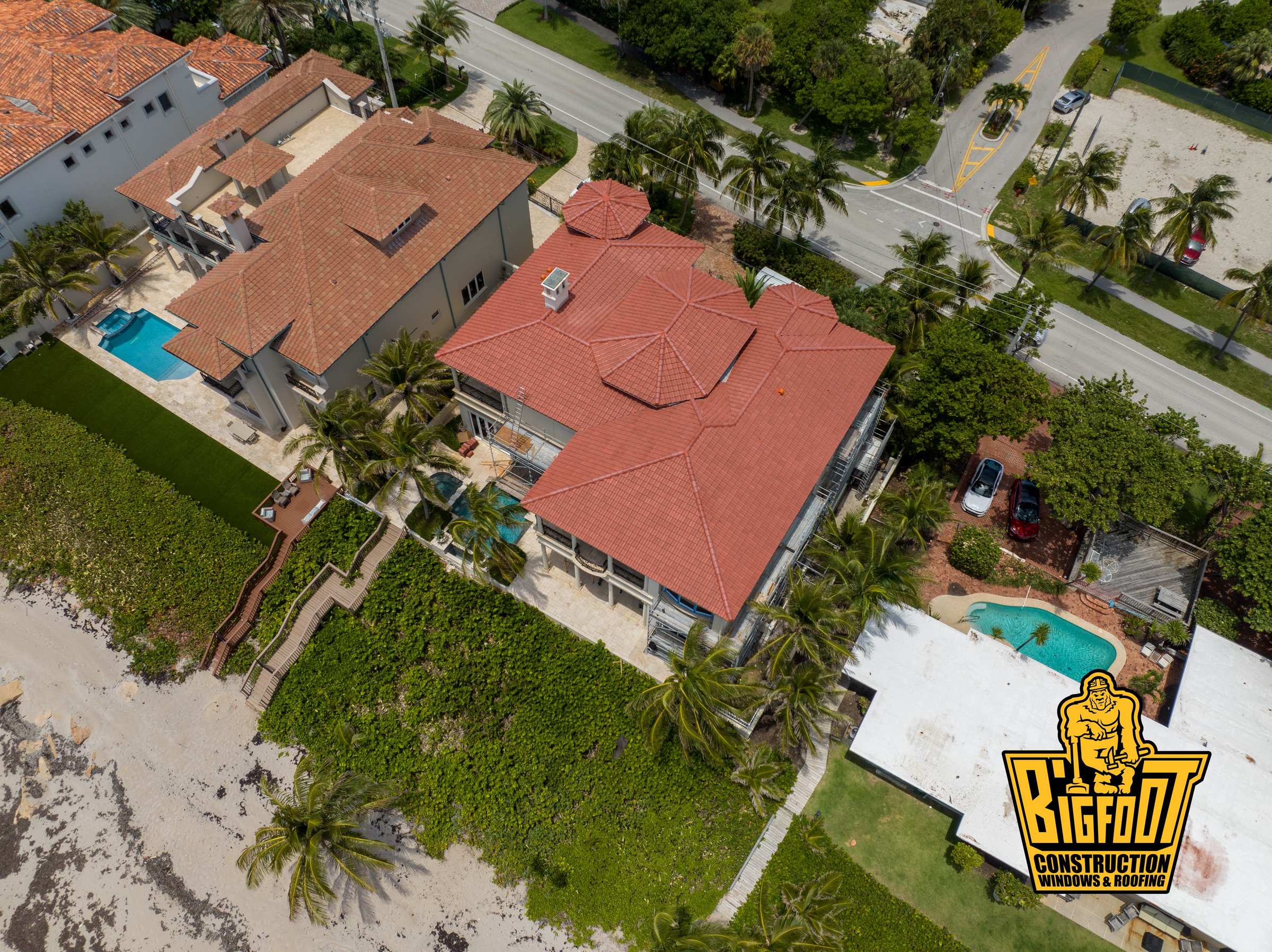 Aerial view of completed roof by Bigfoot Windows & Roofing — view 2