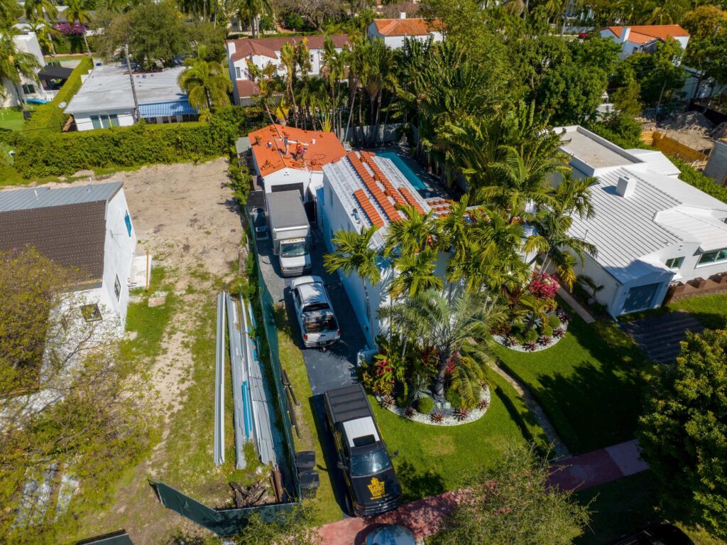 Aerial view of completed roof by Bigfoot Windows & Roofing