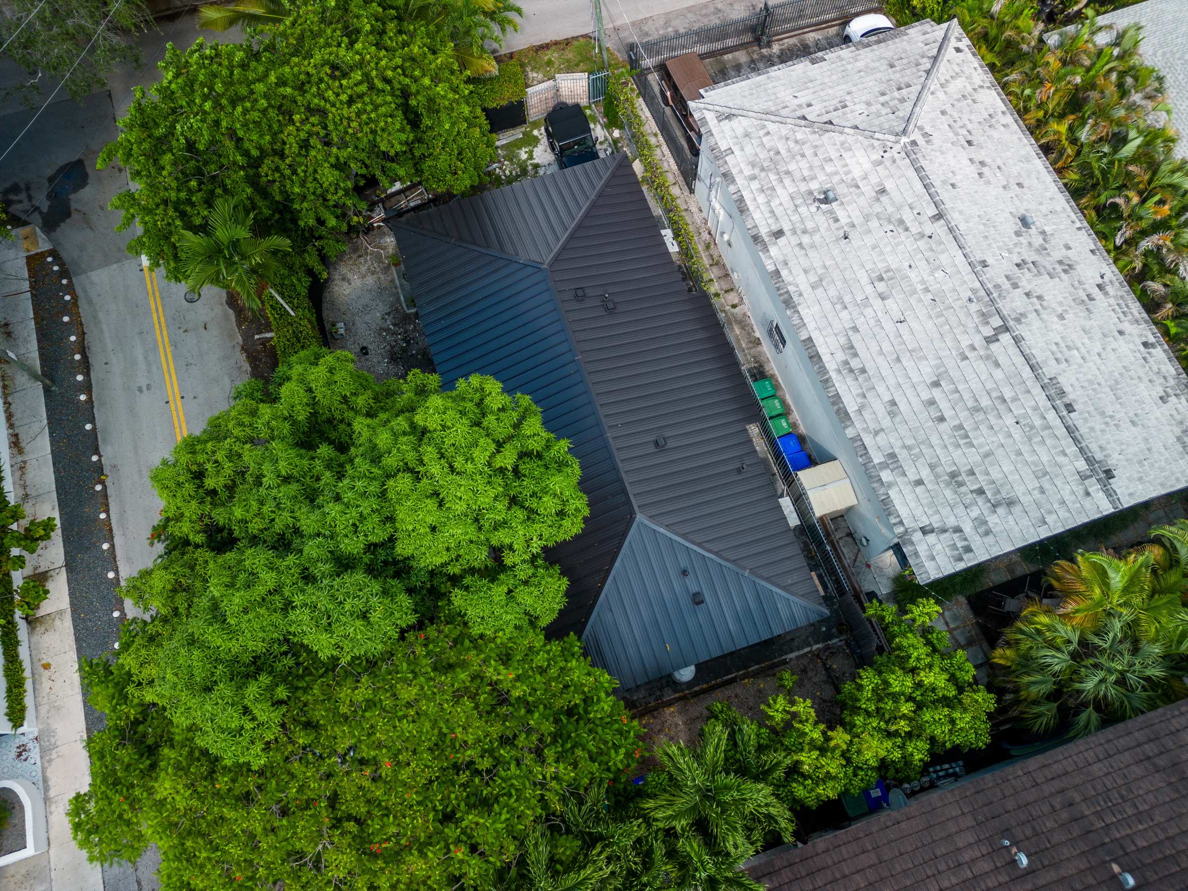 Aerial view of completed roof by Bigfoot Windows & Roofing