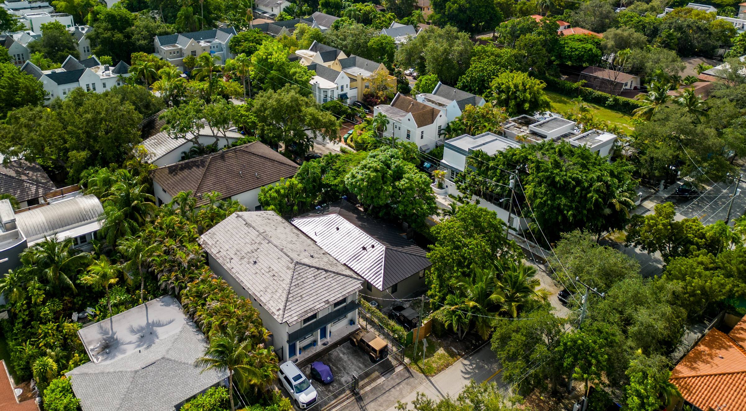 Aerial view of completed roof by Bigfoot Windows & Roofing