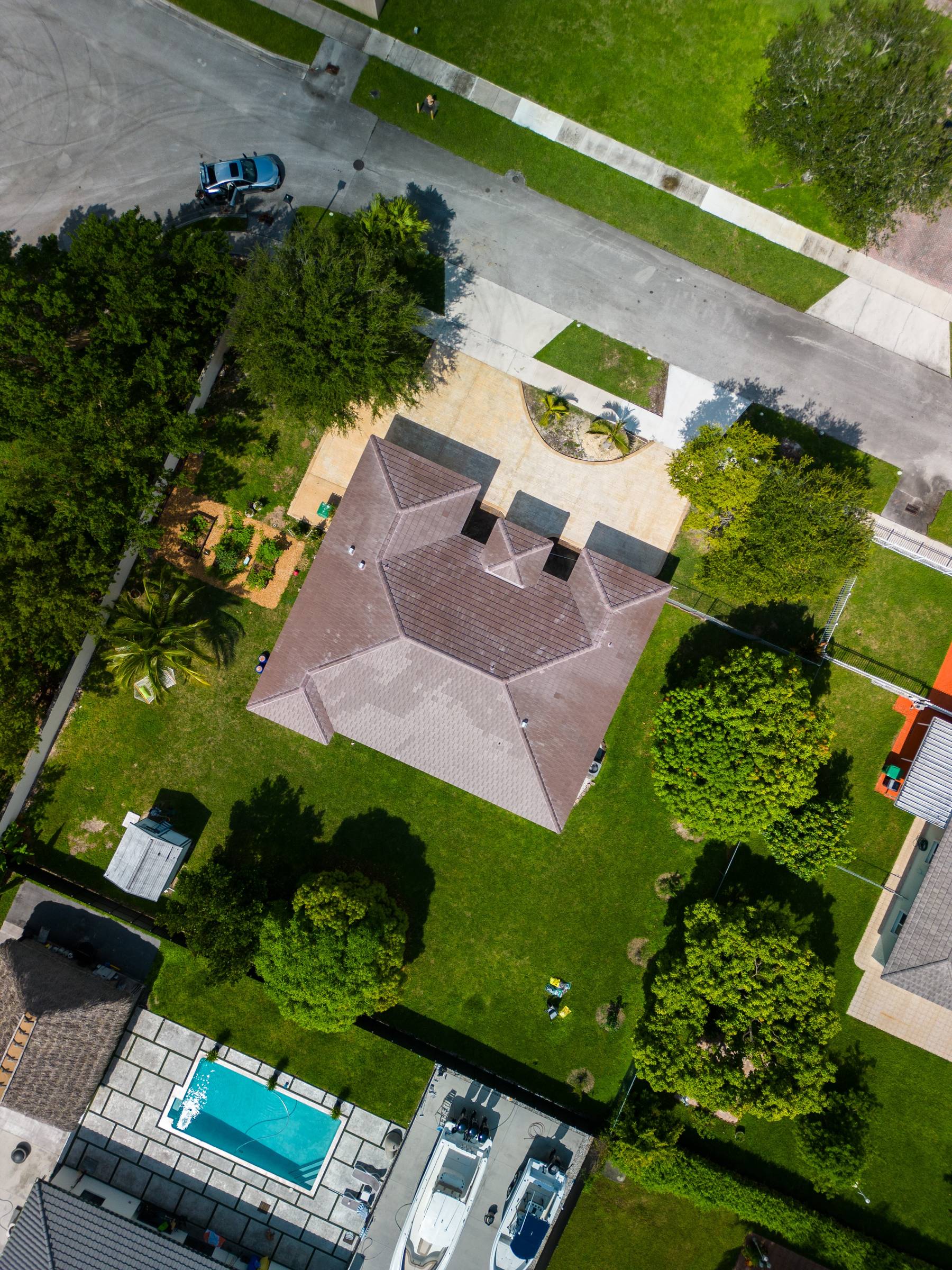 Aerial view of completed roof by Bigfoot Windows & Roofing — view 3
