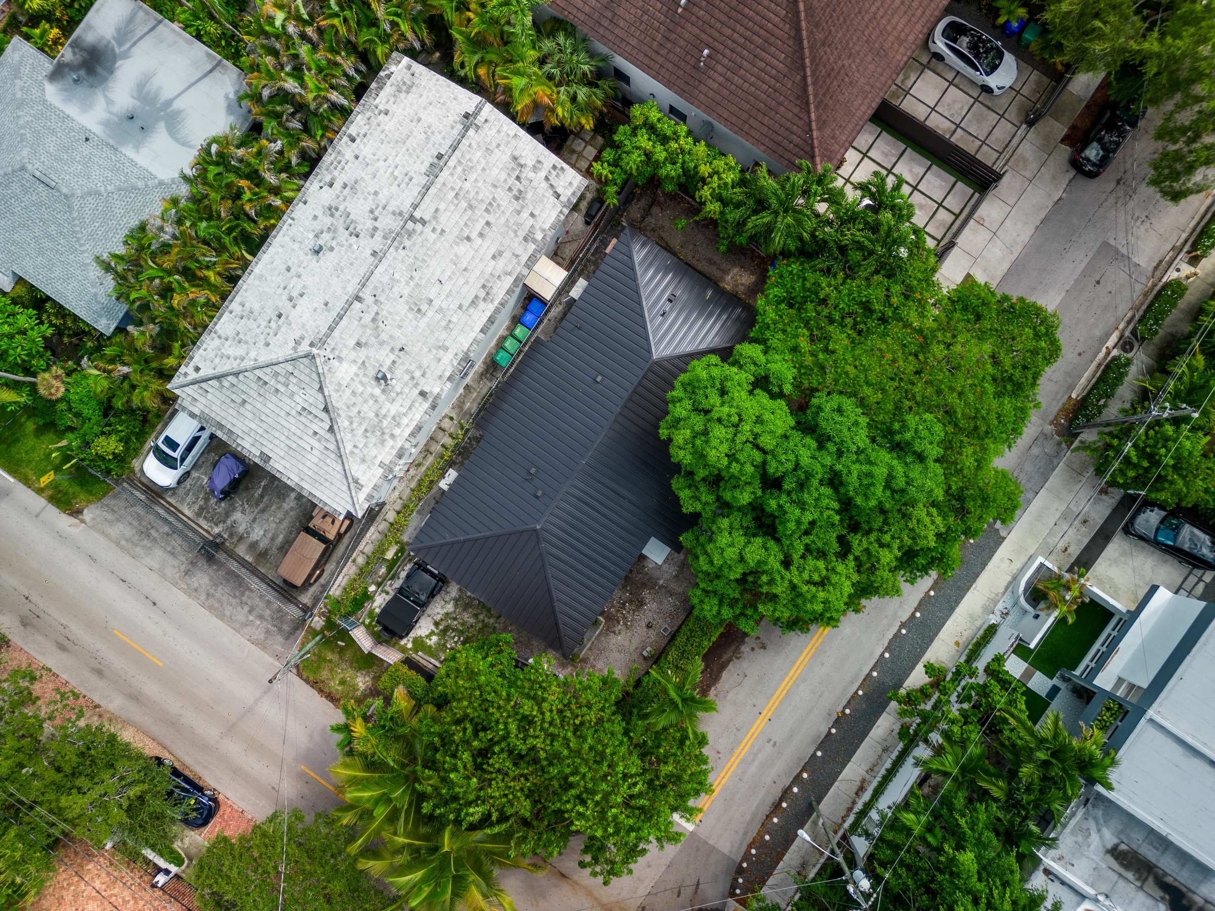 Aerial view of completed roof by Bigfoot Windows & Roofing