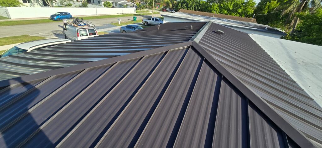 Completed metal roof in Miami by Bigfoot Windows & Roofing