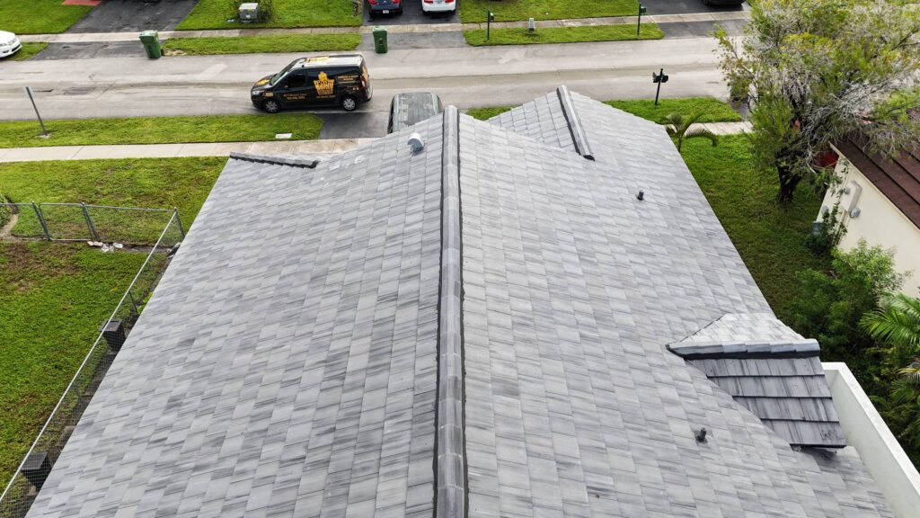 Completed roof project in Pembroke Pines by Bigfoot Windows & Roofing