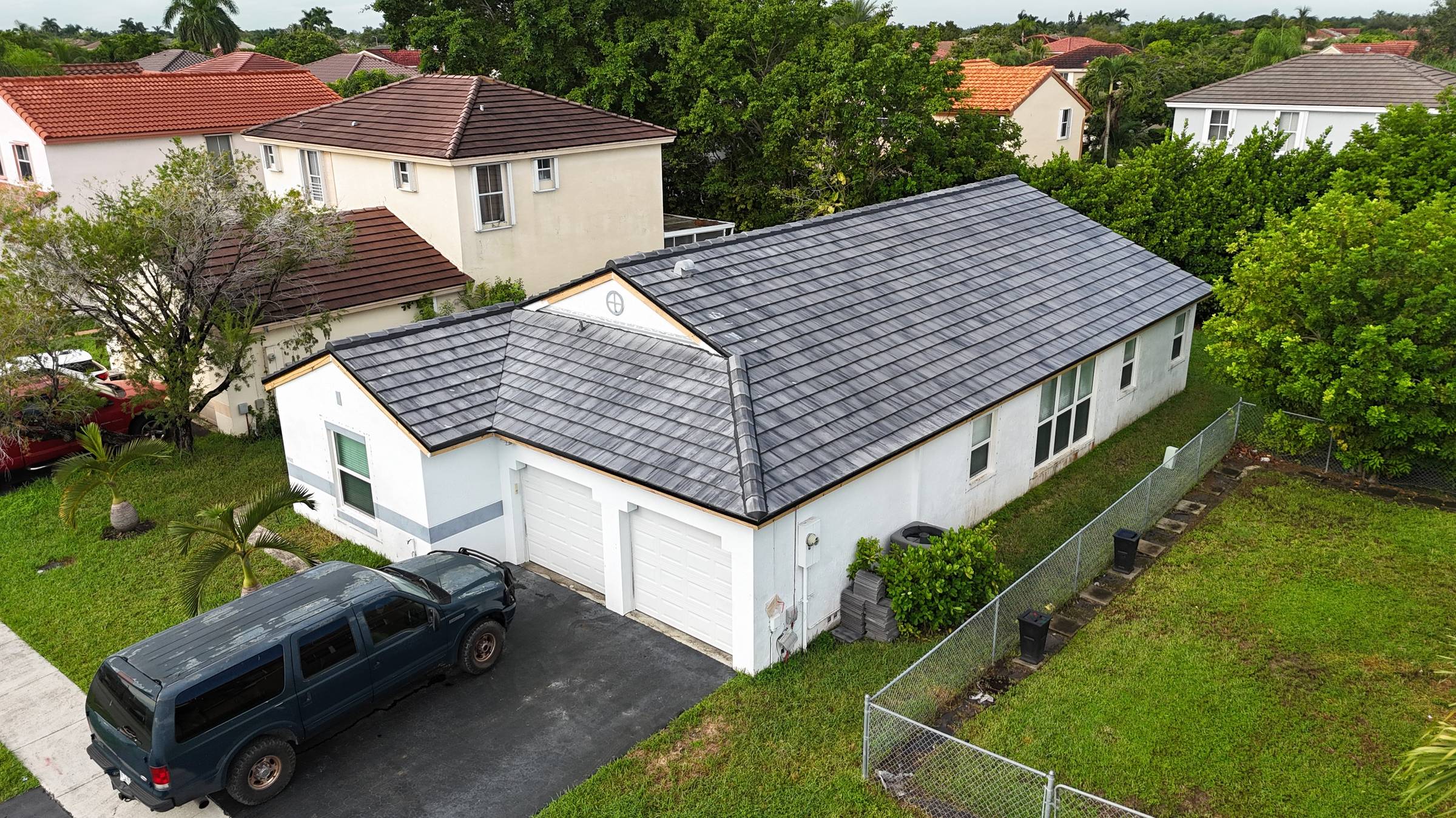 Completed roof project in Pembroke Pines by Bigfoot Windows & Roofing