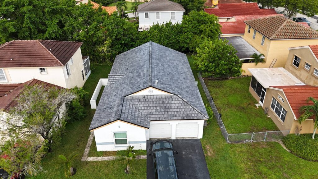 Completed roof project in Pembroke Pines by Bigfoot Windows & Roofing