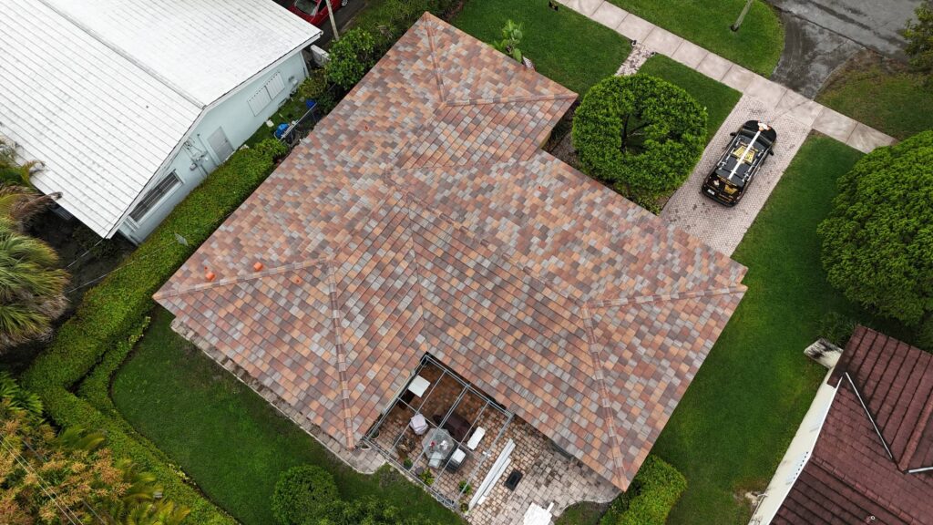 Completed tile roof in Coral Gables by Bigfoot Windows & Roofing