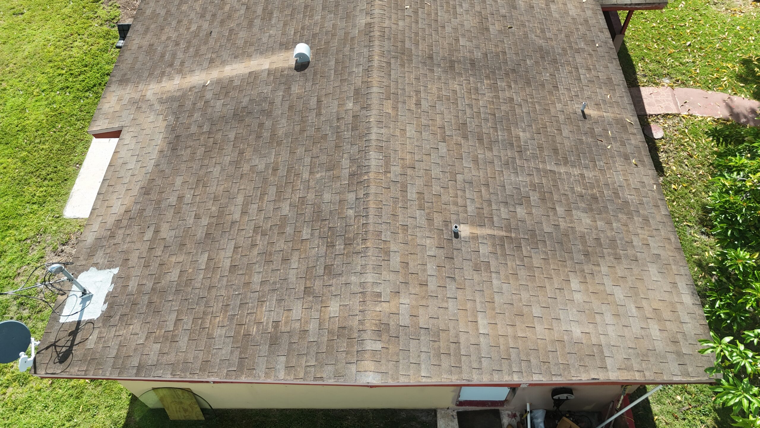 Before aerial view 2 of the shingle roofing project in Cutler Bay, Florida