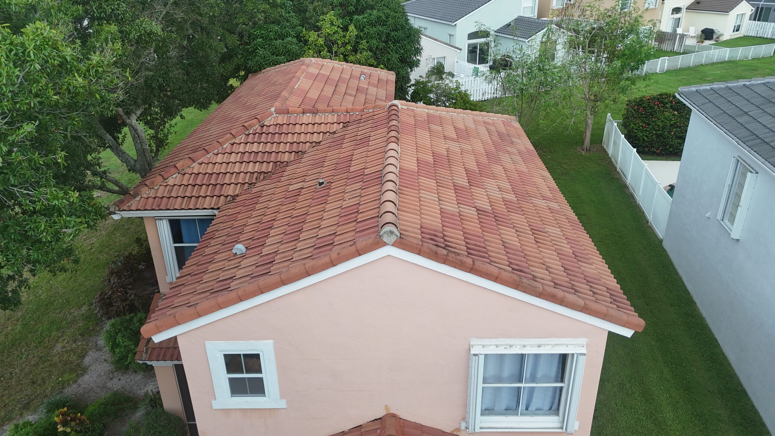 Before aerial photograph 6 of the original tile roof