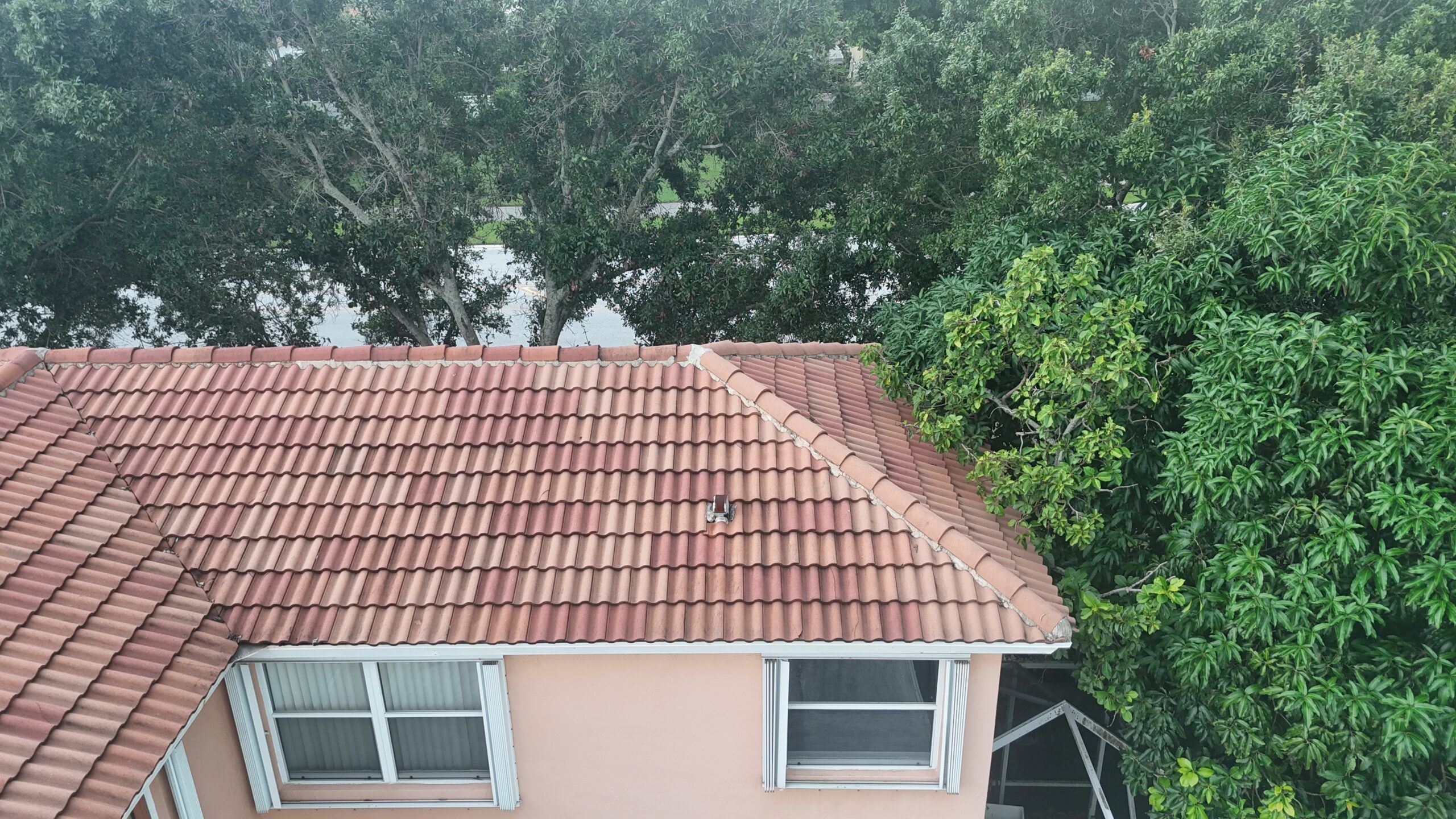 Before aerial photograph 3 of the original tile roof